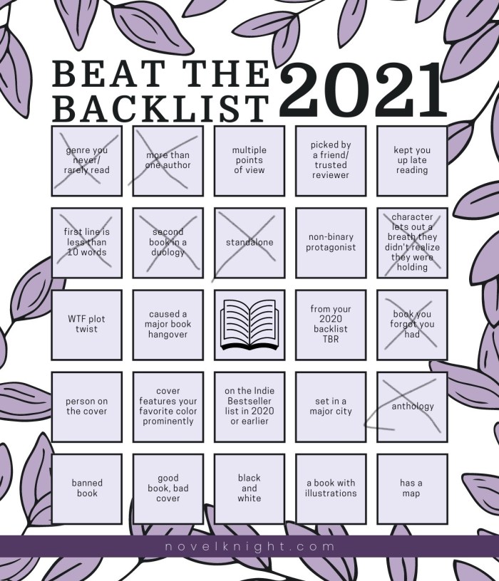 Beat the Backlist Bingo - 8
